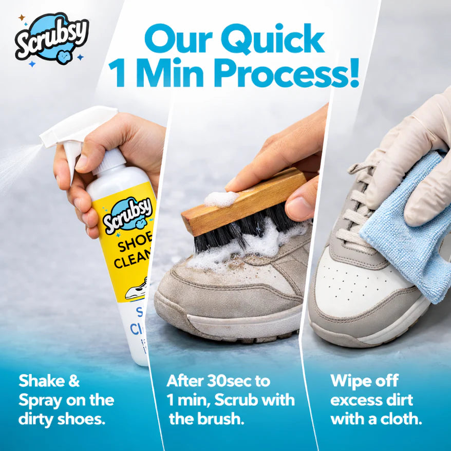 India's #1 All-in-1 Footwear Cleaner (1+1 Free) (Free Brush)
